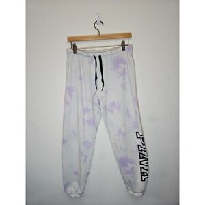 PINK Victoria's Secret‎ Women Pants L Purple Jogger Tie Dye Fleece Logo